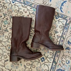 Frye campus boots dark brown leather